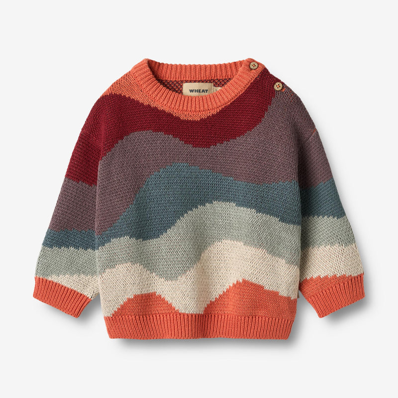 Wheat Main Jacquard Pullover Knud Knitted Tops 9042 multi