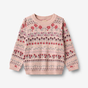 Wheat Main Jacquard Pullover Mikmak Pullover 2317 dim rose