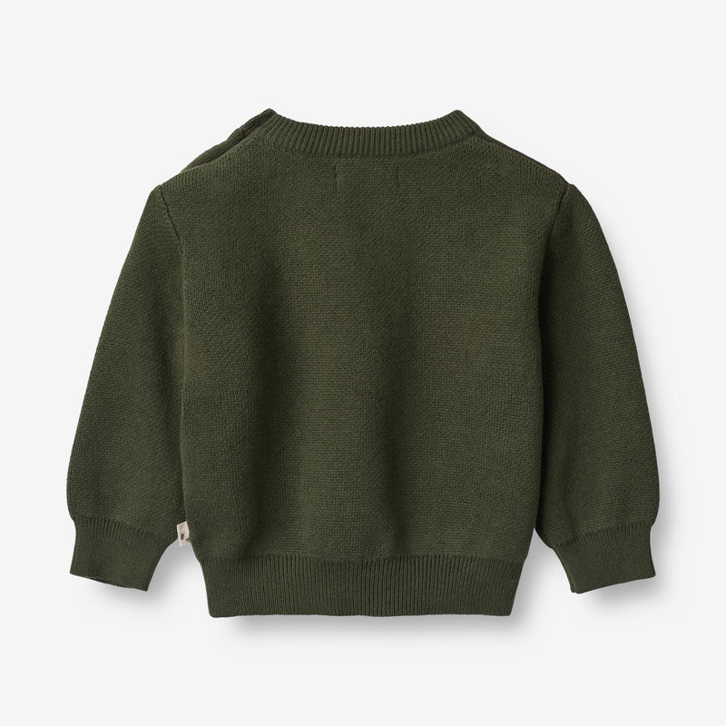 Wheat Main  Jacquard Pullover Raket | Baby Knitted Tops 1687 forest night