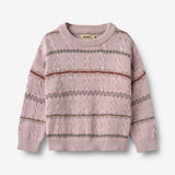 Wheat Main Jacquard Strik Harper Pullover 1354 soft lilac