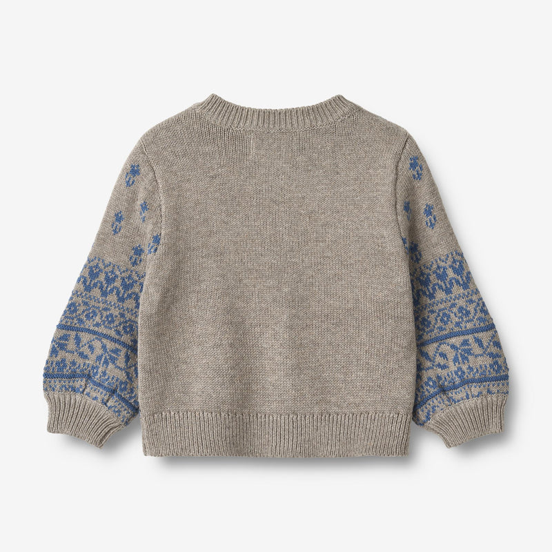 Wheat Main  Jacquard Strik Pullover Mimi Knitted Tops 3229 warm grey melange
