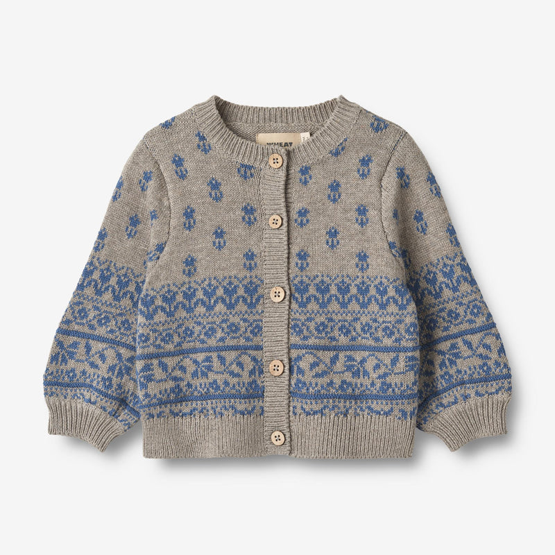 Wheat Main  Jacquard Strik Pullover Mimi Knitted Tops 3229 warm grey melange