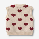 Wheat Main Jacquard Strik Vest Gaby Knitted Tops 9562 offwhite melange