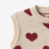 Wheat Main Jacquard Strik Vest Gaby Knitted Tops 9562 offwhite melange