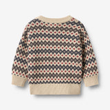 Wheat Main Jacquard Strikpullover Harlow Pullover 1292 greyblue