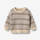 Wheat Main Jacquard Strikpullover Harlow Pullover 9624 flint