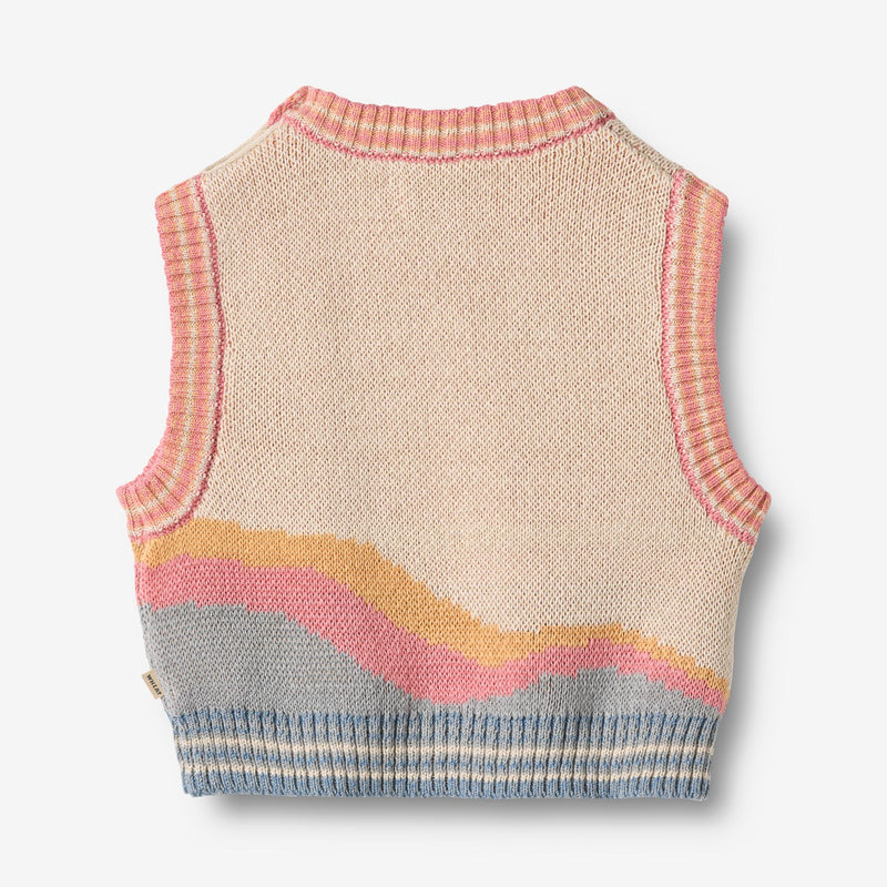 Wheat Main Jacquard Vest Maria Knitted Tops 9042 multi