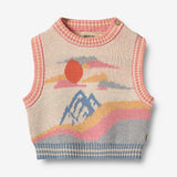 Wheat Main Jacquard Vest Maria Knitted Tops 9042 multi