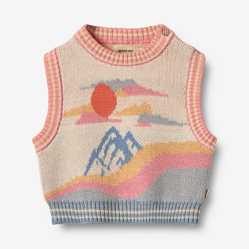 Wheat Main Jacquard Vest Maria Knitted Tops 9042 multi
