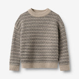 Wheat Main Jacquard pullover Jens Pullover 9574 warm sand melange