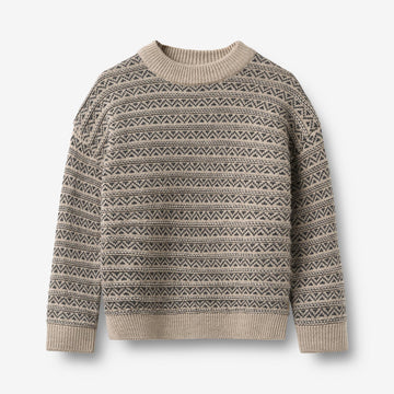 Wheat Main Jacquard pullover Jens Pullover 9574 warm sand melange