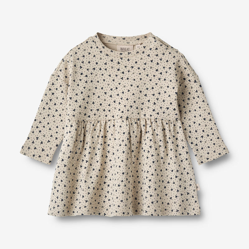 Wheat Main  Jersey Kjole Emmy | Baby Dresses 3241 soft beige clover