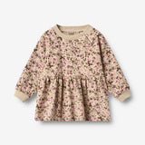 Wheat Main Jersey dress L/S Dorthea Dress 9769 soft sand flower wine