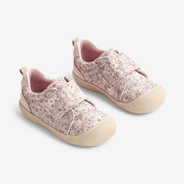 Wheat Footwear Kei Canvas Velcro Sko | Baby Prewalkers 1353 soft lilac flowers