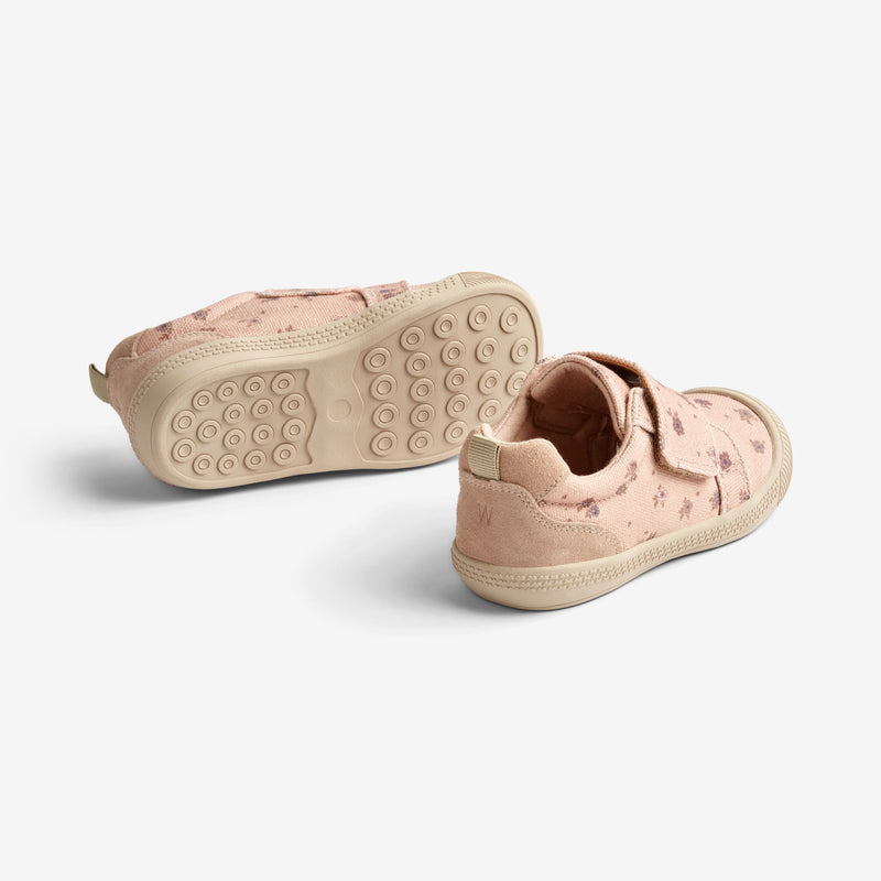 Wheat Footwear Kei Canvas Velcro Sko | Baby Prewalkers 2030 rose beige flowers