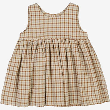 Wheat Main  Kjole Pinafore Rynk | Baby Dresses 5094 golden dove check