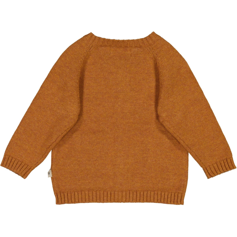 Wheat Main Klassisk Strik Cardigan Knitted Tops 3025 cinnamon melange