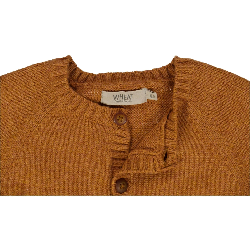 Wheat Main Klassisk Strik Cardigan Knitted Tops 3025 cinnamon melange