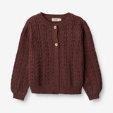 Wheat Main  Strik Cardigan Celia Knitted Tops 2118 aubergine