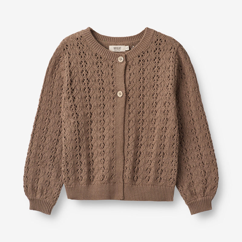 Wheat Main  Strik Cardigan Celia Knitted Tops 3004 cocoa brown