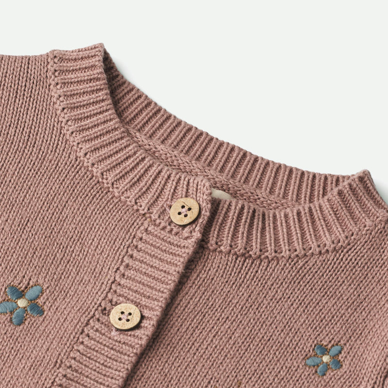 Wheat Strik Cardigan Ella | Baby Knitted Tops 1349 lavender rose