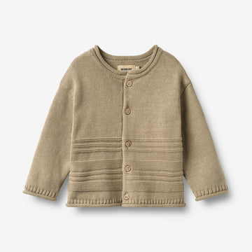 Wheat Main Knit Cardigan L/S Gunnar Cardigan 0070 gravel