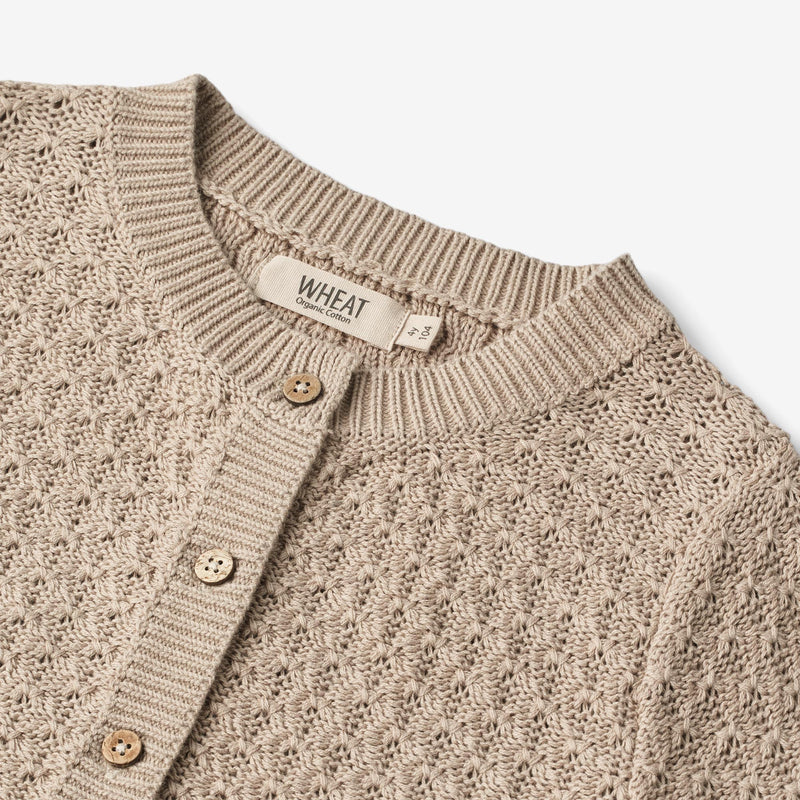 Wheat Strik Cardigan Magnella Knitted Tops 3231 soft beige