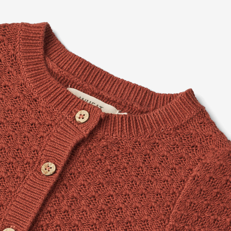 Wheat Main  Strik Cardigan Magnella | Baby Knitted Tops 2072 red