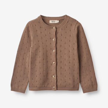 Wheat Main  Strik Cardigan Maia Knitted Tops 3004 cocoa brown