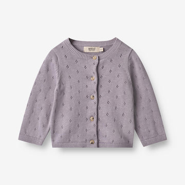 Wheat Main  Strik Cardigan Maia | Baby Knitted Tops 1346 lavender
