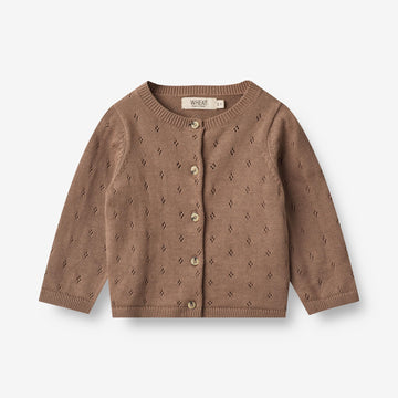 Wheat Main  Strik Cardigan Maia | Baby Knitted Tops 3004 cocoa brown