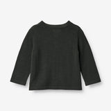 Wheat Strik Cardigan Sølve | Baby Knitted Tops 0025 black coal