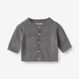 Wheat Main  Strik Cardigan Sofus | Baby Knitted Tops 1525 autumn sky