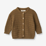 Wheat Main  Strik Cardigan Villy | Baby Knitted Tops 4143 green bark