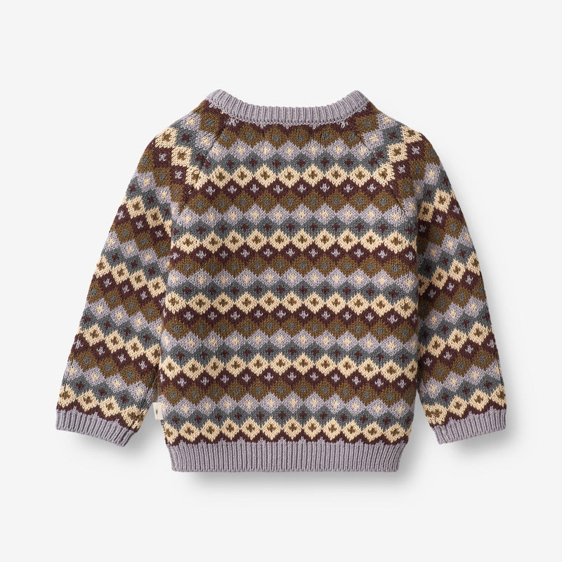 Wheat Main  Jacquard Strik Pullover Mimi | Baby Knitted Tops 9404 multi lavender