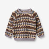 Wheat Main  Jacquard Strik Pullover Mimi | Baby Knitted Tops 9404 multi lavender