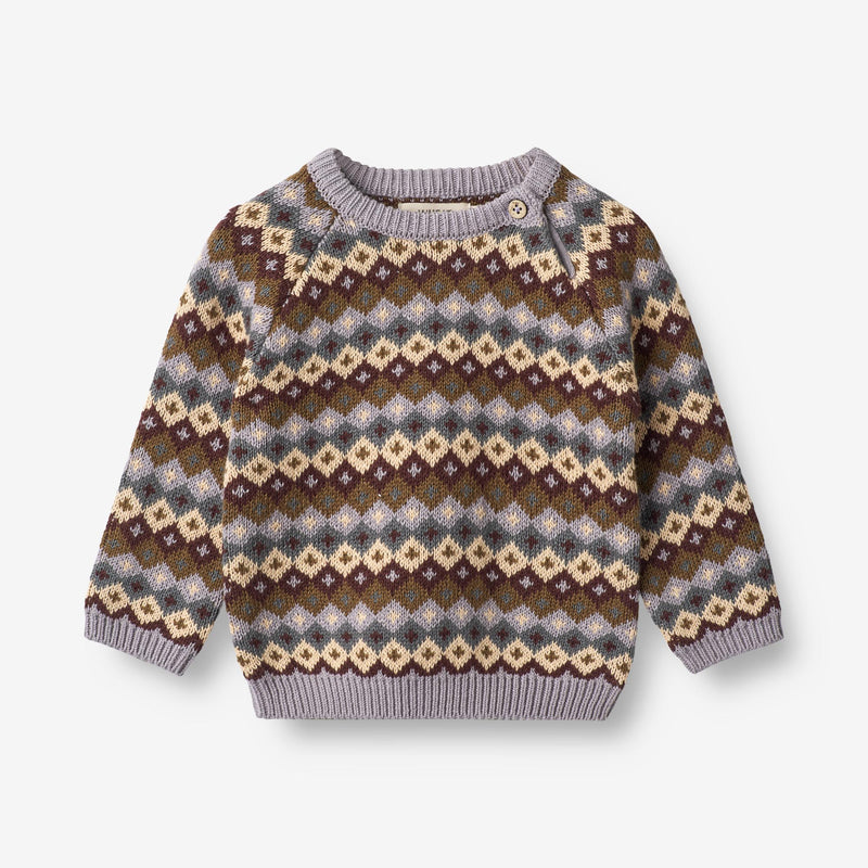 Wheat Main  Jacquard Strik Pullover Mimi | Baby Knitted Tops 9404 multi lavender