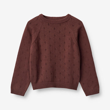 Wheat Main  Strik Pullover Mira Knitted Tops 2118 aubergine