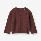 Wheat Main  Strik Pullover Mira | Baby Knitted Tops 2118 aubergine