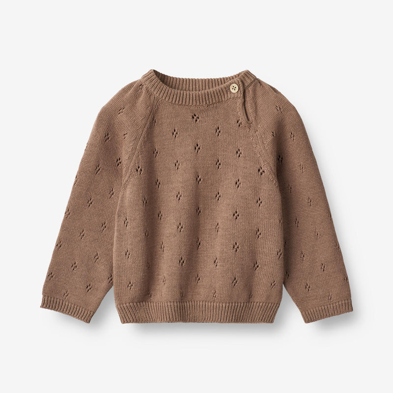 Wheat Main  Strik Pullover Mira | Baby Knitted Tops 3004 cocoa brown