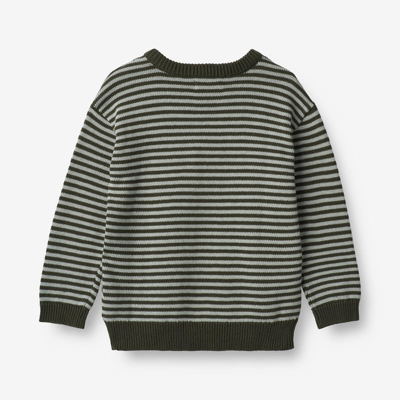 Wheat Main  Strik Pullover Morgan Knitted Tops 1686 forest night stripe