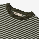 Wheat Main  Strik Pullover Morgan Knitted Tops 1686 forest night stripe