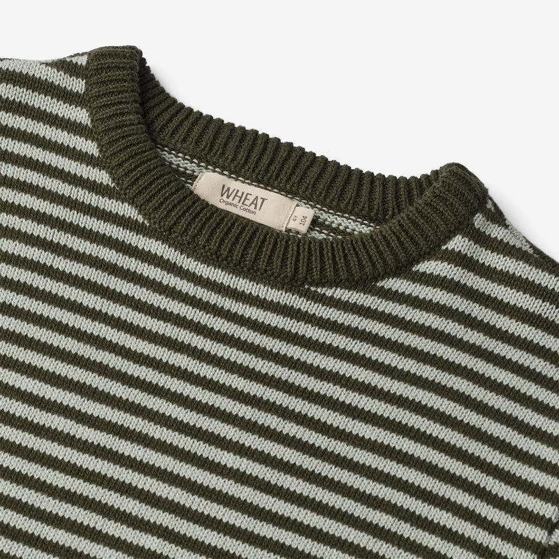 Wheat Main  Strik Pullover Morgan Knitted Tops 1686 forest night stripe