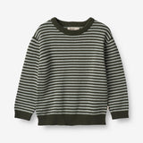 Wheat Main  Strik Pullover Morgan Knitted Tops 1686 forest night stripe