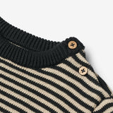 Wheat Main  Strik Cardigan Morgan | Baby Knitted Tops 1433 navy stripe