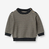 Wheat Main  Strik Cardigan Morgan | Baby Knitted Tops 1433 navy stripe