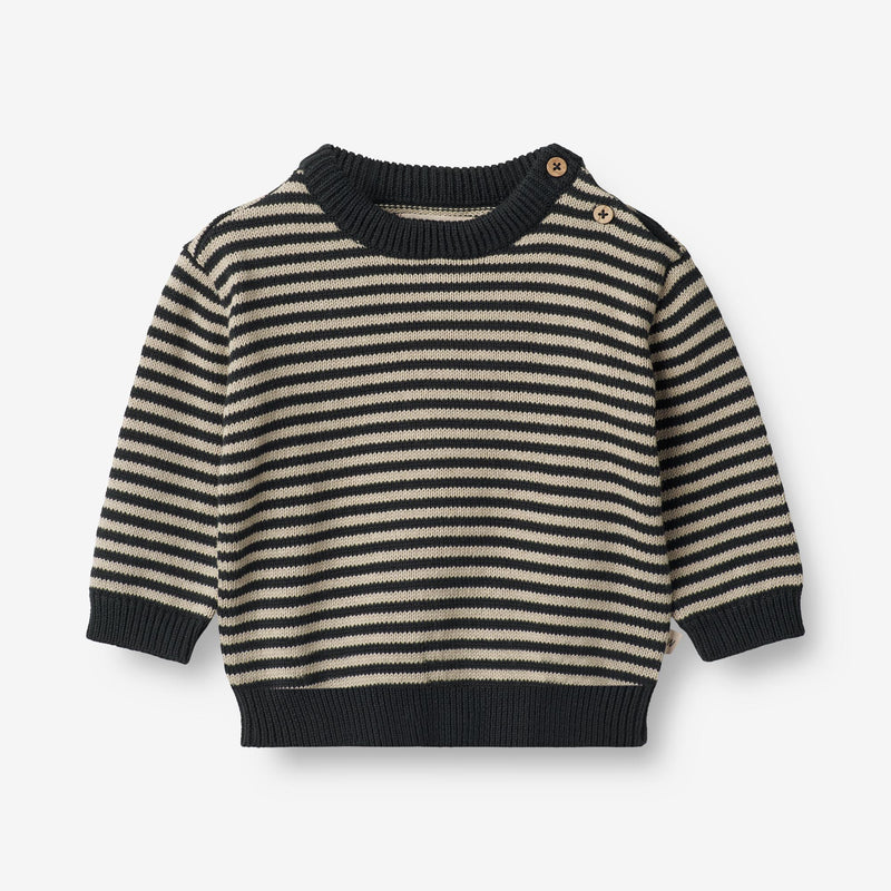 Wheat Main  Strik Cardigan Morgan | Baby Knitted Tops 1433 navy stripe