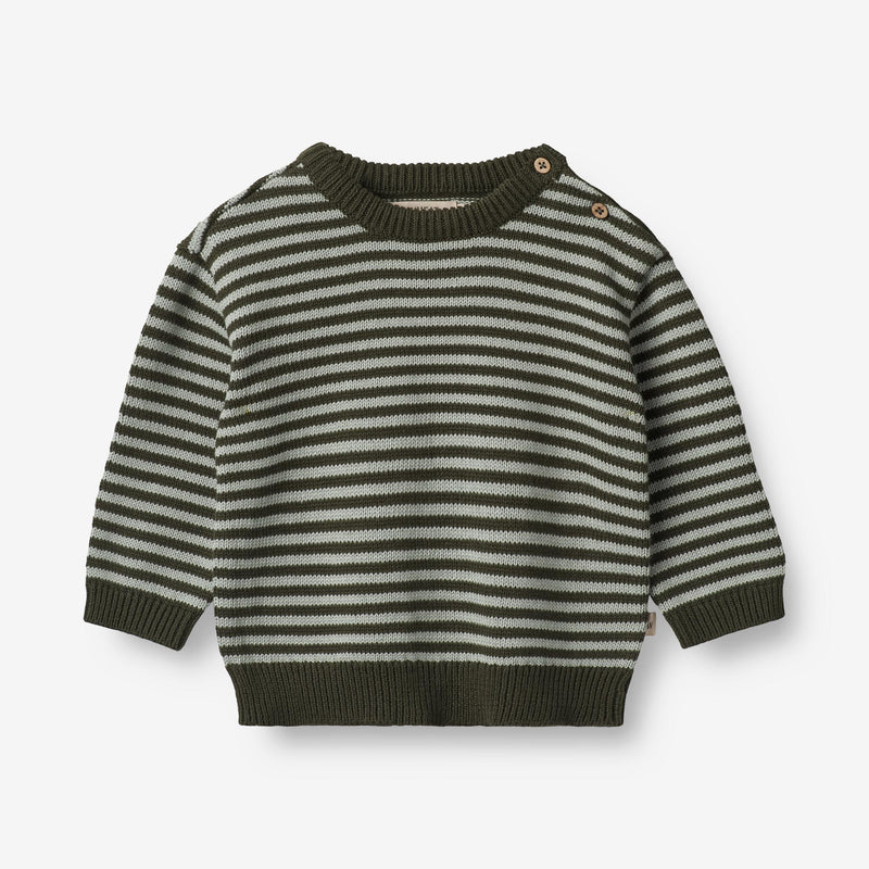 Wheat Main  Strik Cardigan Morgan | Baby Knitted Tops 1686 forest night stripe