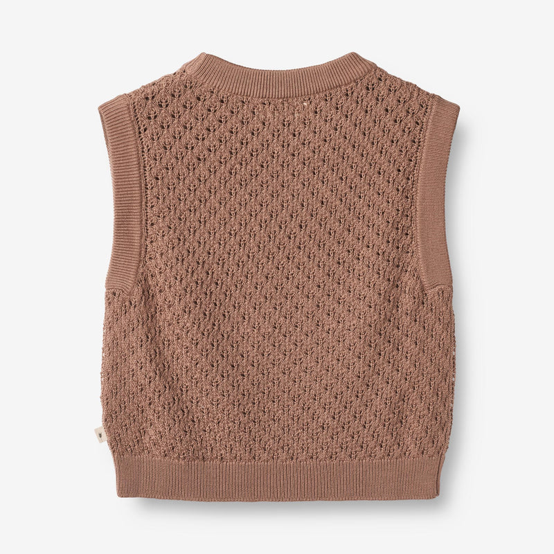 Wheat Main  Strik Vest Saga Knitted Tops 2121 berry dust