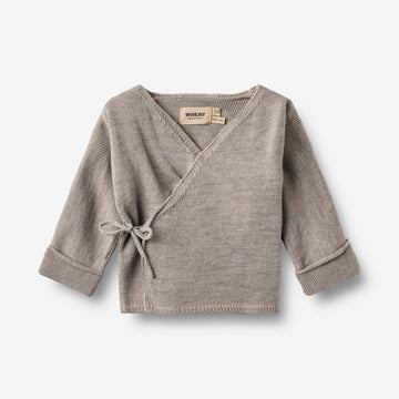 Wheat Main Knit Wraparound Cleo Cardigan 9711 grey moon